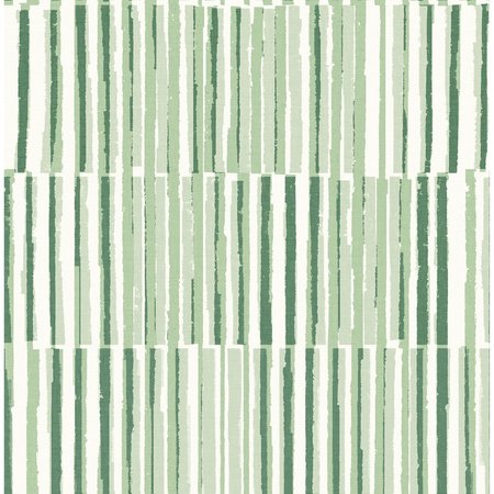 MANHATTAN COMFORT Minneapolis Sabah Green Stripe 33 ft L X 205 in W Wallpaper BR4014-26417